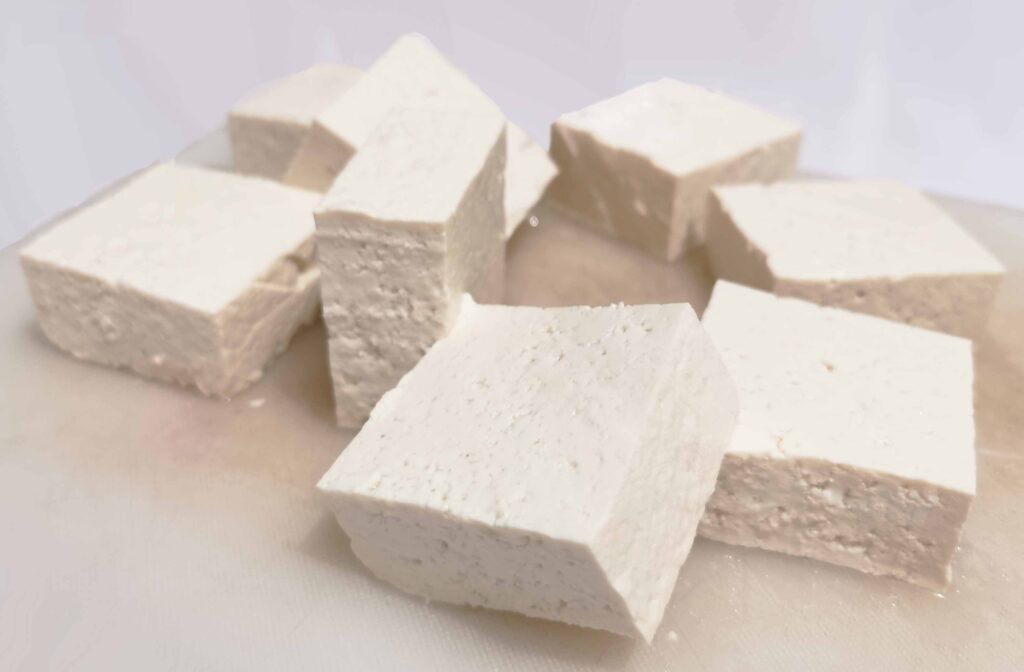 cut tofu squares